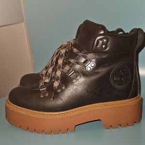 Timberland Stone Street Mid Lace Boot Black Full Grain